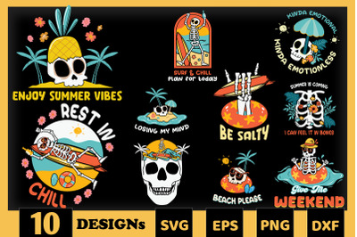 Skeleton Summer SVG Bundle 10 designs