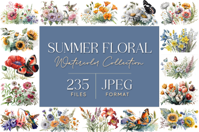 Summer Floral Watercolor Collection
