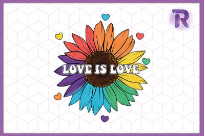 Love is Love Sunflower Rainbow LGBT