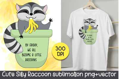 Cute Raccoon. Sublimation Design for t-shirts.PNG