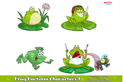 Frog Cartoon Mascot Characters 1