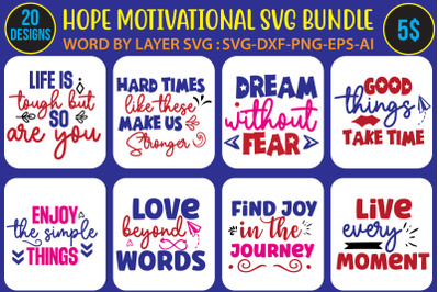 Hope Motivational SVG Bundle,Inspirational Bundle Svg, Motivational Sv