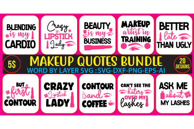 Makeup Quotes Bundle&2C;Makeup Bundle Svg&2C; Beauty Svg&2C; Glam Svg&2C; Diva Svg