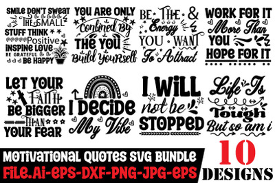 Motivational Quotes SVG Bundle,Inspirational Bundle Svg, Motivational