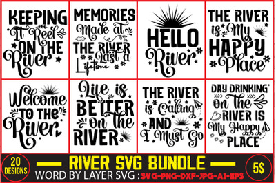 River SVG Bundle,River SVG cut file, River Life Svg, river junkie svg,