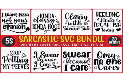 Sarcastic Bundle SVG, Funny Quotes Svg, Funny sayings svg, Eps Png, Si