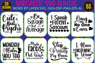 Sarcastic SVG Bundle&2C; Funny Quotes Svg&2C; Funny sayings svg&2C; Eps Png&2C; Si