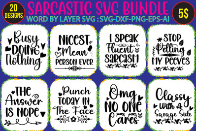 Sarcastic SVG Bundle&2C; Funny Quotes Svg&2C; Funny sayings svg&2C; Eps Png&2C; Si