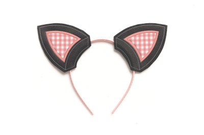 Cat Costume Ears ITH Headband Slider | Applique Embroidery
