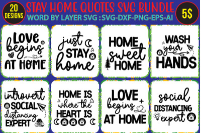 Stay Home Quotes SVG Bundle,Welcome Sign Svg, Welcome Svg Bundle, Farm