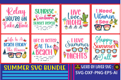 Summer SVG Bundle&2C;Hello Sweet Summer SVG Design &2C; Hello Sweet Summer T