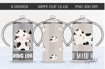 Baby Cow 12 Oz Sippy Cup Sublimation PNG