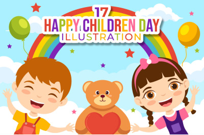 17 Happy Children Day Vector Illustration