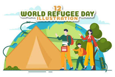 12 World Refugee Day Vector Illustration