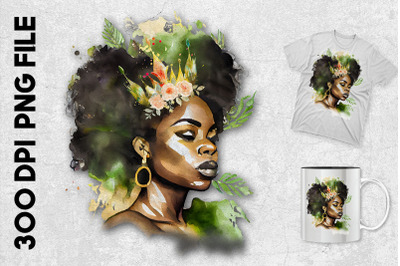 Golden Crown on Black Woman