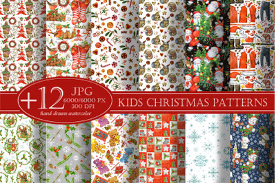 Christmas Seamless Patterns Digital Download