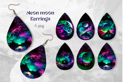 North lights earring sublimation Teardrop earrings template