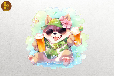 Cute Dog Loves Beer Summertime 4