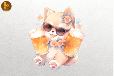 Cute Dog Loves Beer Summertime 5