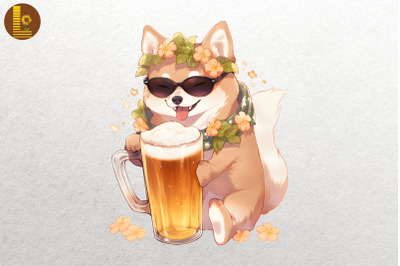 Cute Dog Loves Beer Summertime 6