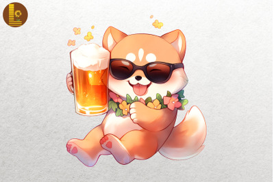 Cute Dog Loves Beer Summertime 7