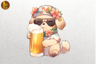 Cute Dog Loves Beer Summertime 16