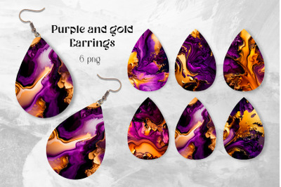 Textured earring sublimation bundle Gold earrings design png