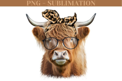 Cow With Glasses Png Farm Sublimation