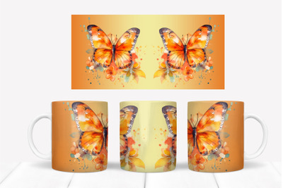 Butterfly mug sublimation | Butterfly mug wrap