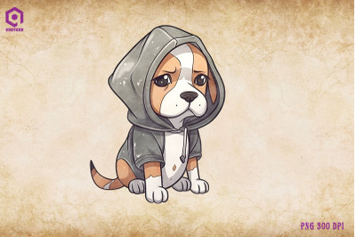 Beagle Dog Wearing Hoodie