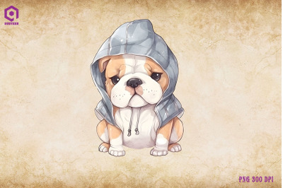 Bulldog Wearing Hoodie