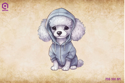 Poodle Dog Wearing Hoodie