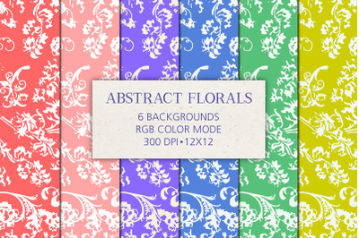 6 Abstract Floral Backgrounds