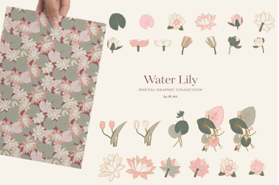Water Lily Clipart &amp; Patterns