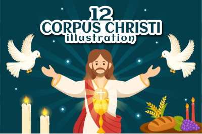 12 Corpus Christi Catholic Religious Illustration