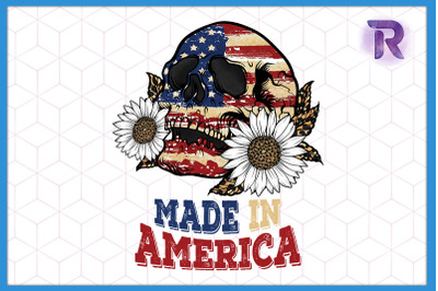 Made in America Skull 4th of July