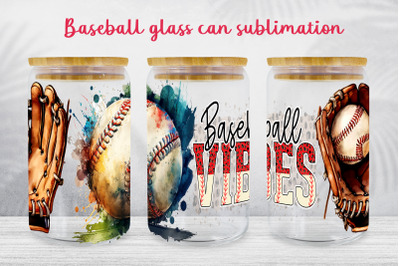 Baseball glass can wrap Sport libbey can sublimation png