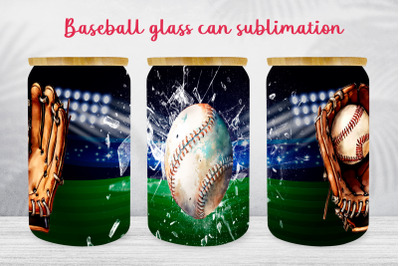 Baseball glass can wrap Sport libbey can sublimation png