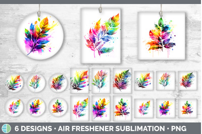 Rainbow Ash Leaves Air Freshener | Sublimation Car Freshener Designs B