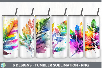 Rainbow Ash Leaves Tumbler | Sublimation 20 oz Skinny Tumbler Designs