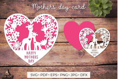 Happy mothers day card | Mothers day heart papercut
