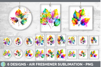 Rainbow Aspen Leaves Air Freshener | Sublimation Car Freshener Designs