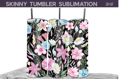 Wild flowers Tumbler Sublimation | Flowers Tumbler Wrap