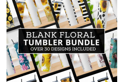 Blank Floral Tumbler Bundle