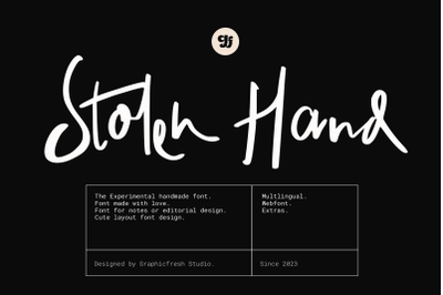 Stolen Hand - The Experimental Font
