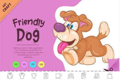 Friendly Cartoon Dog. Clipart.