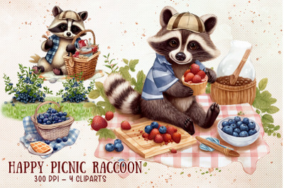 Happy Picnic Raccoon Sublimation Set
