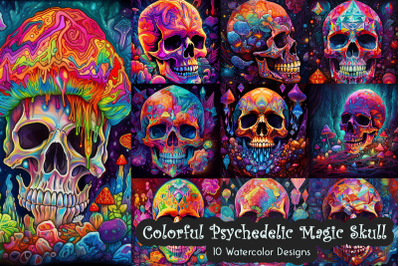 Colorful Psychedelic Magic Skull Bundle