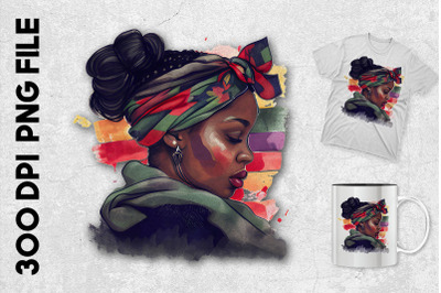 Black Woman With A Scarf In Her Head