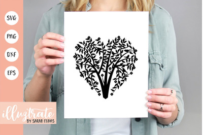 Tree in the shape of a heart SVG Cut File | Wedding SVG